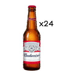 Carton de 24 bouteilles, Budweiser bouteille 35.5cl 5°